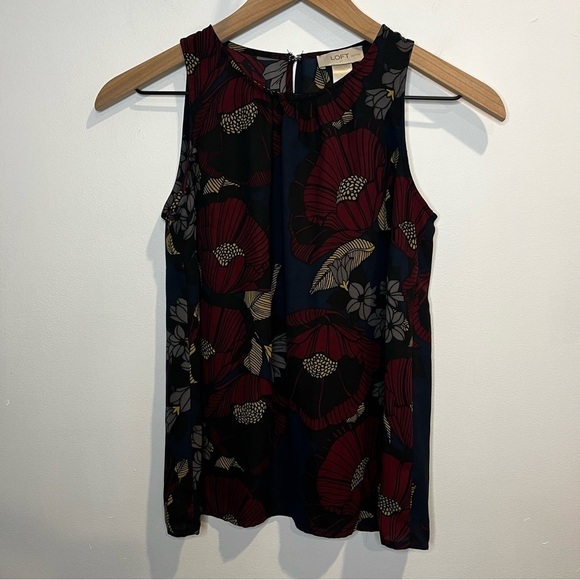 Women’s | LOFT Sleeveless floral blouse | XXSP - Picture 1 of 6